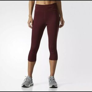 Adidas Supernova 3/4 Running Crops in Maroon